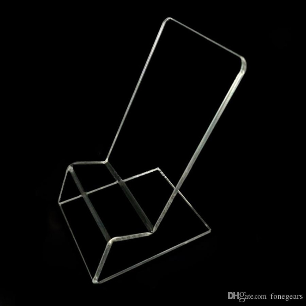 Clear Acrylic Cell Phone Display Stands Holders Mounts for Apple iPhone 17 Pro Max 16 Plus Samsung S25 S24 Ultra Transparent Universal Mobile Kickst