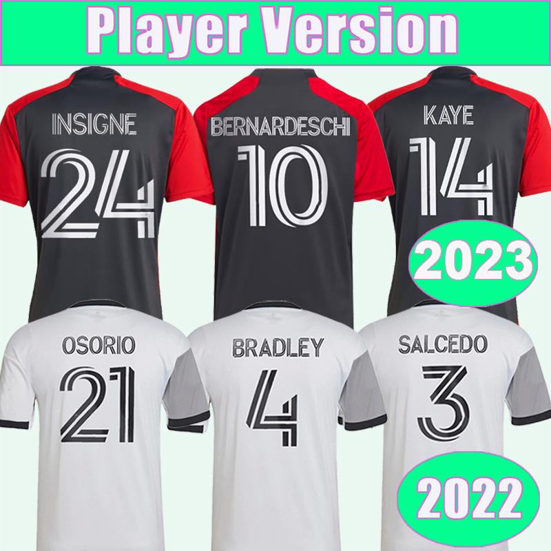 

2022 23 Toronto FC Player Version Mens Soccer Jerseys SALCEDO POZUELO OSORIO BRADLEY Home Away Football Shirts Short Sleeve Uniforms, Qy13216 2022 away no patch