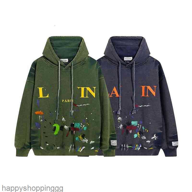 

*men's Hoodies Sweatshirts Designer Luxury Lanvins Classic Sweaters Galleryes Streetwear Dept Splash Ink Graffiti Print Men's Women's Autumn Co Winter Loose Hoode
