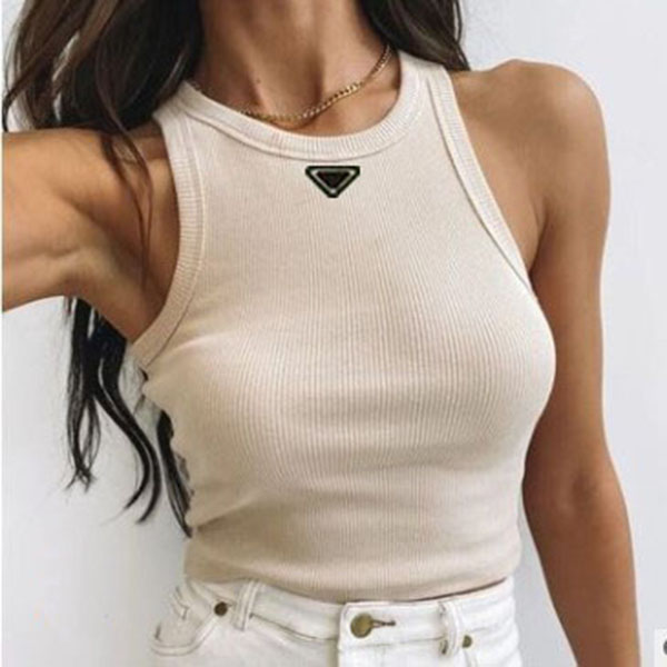 

2023 Summer Designer Women t shirts Crop Top Sexy Brand Sport Shoulder Black White Tank Casual Sleeveless Backless Tee Shirts, Army green