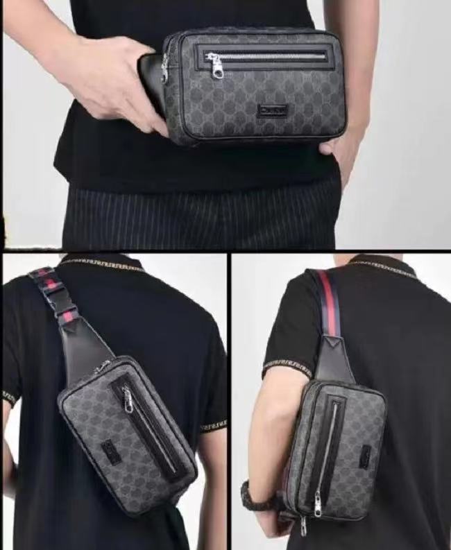 

Men Women Waist Bags Leather Sport Runner Fanny Pack Belly Waist Bum Bag Fitness Running Belt Jogging Pouch Back Grid Bags, Black