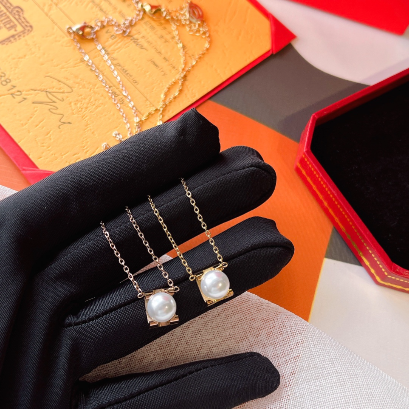 

Luxury Designer Women Necklaces Choker pearl Chain 925 Silver Plated 18K Gold Plated Stainless Steel Letter Pendant Necklaces For Women Jewelry
