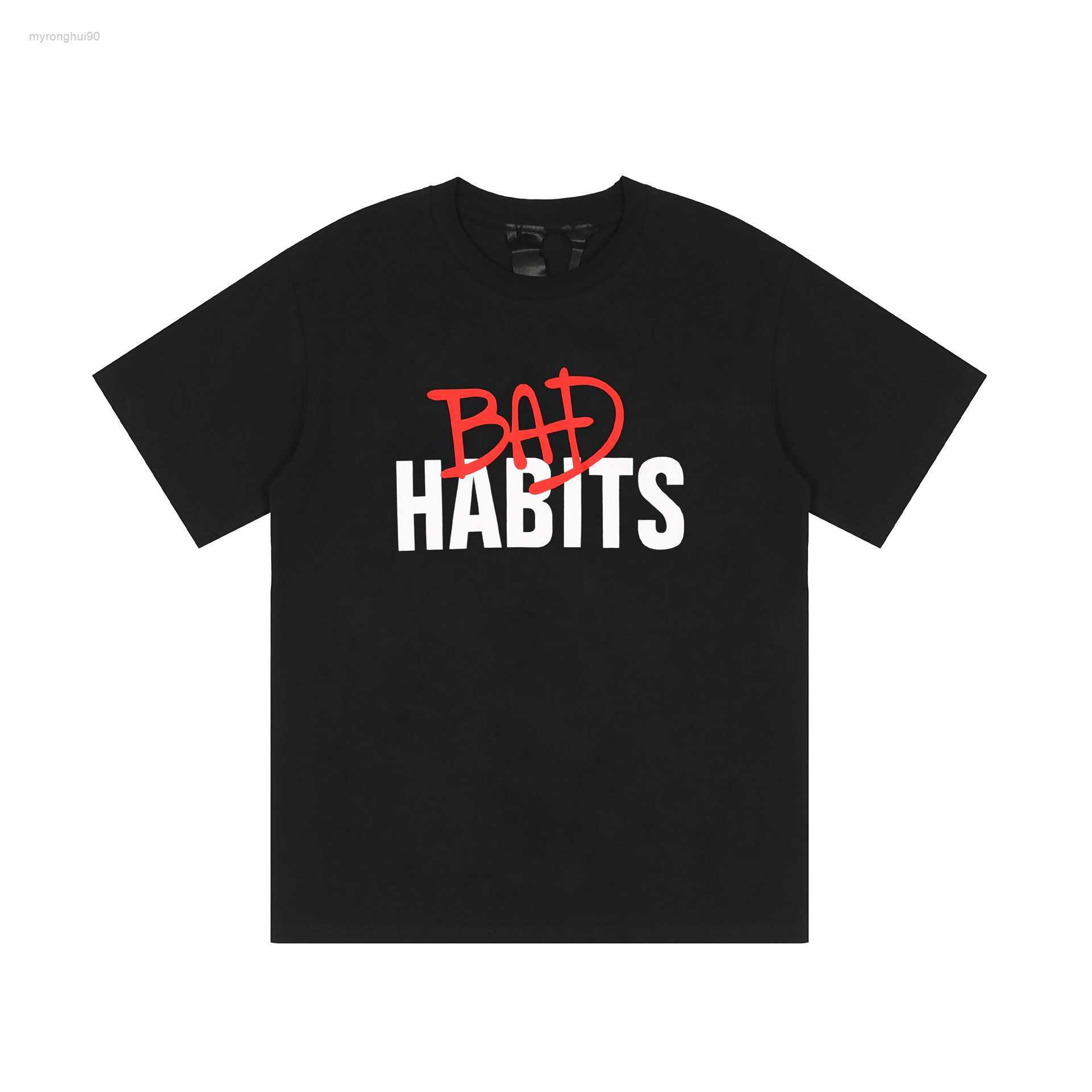 

Men' T-shirts Fashion Bad Habits Dissolved Big v Print Hip Hop Men and Women' Couple 6LPU 6LPU