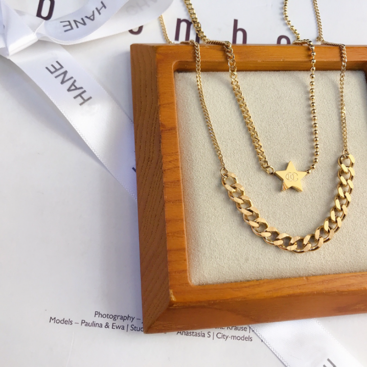 

Fashion Womens Luxury Designer Necklace Choker Chain 18K Gold Plated Stainless Steel Letter Pendants Necklaces Statement Jewelry Accessories X014