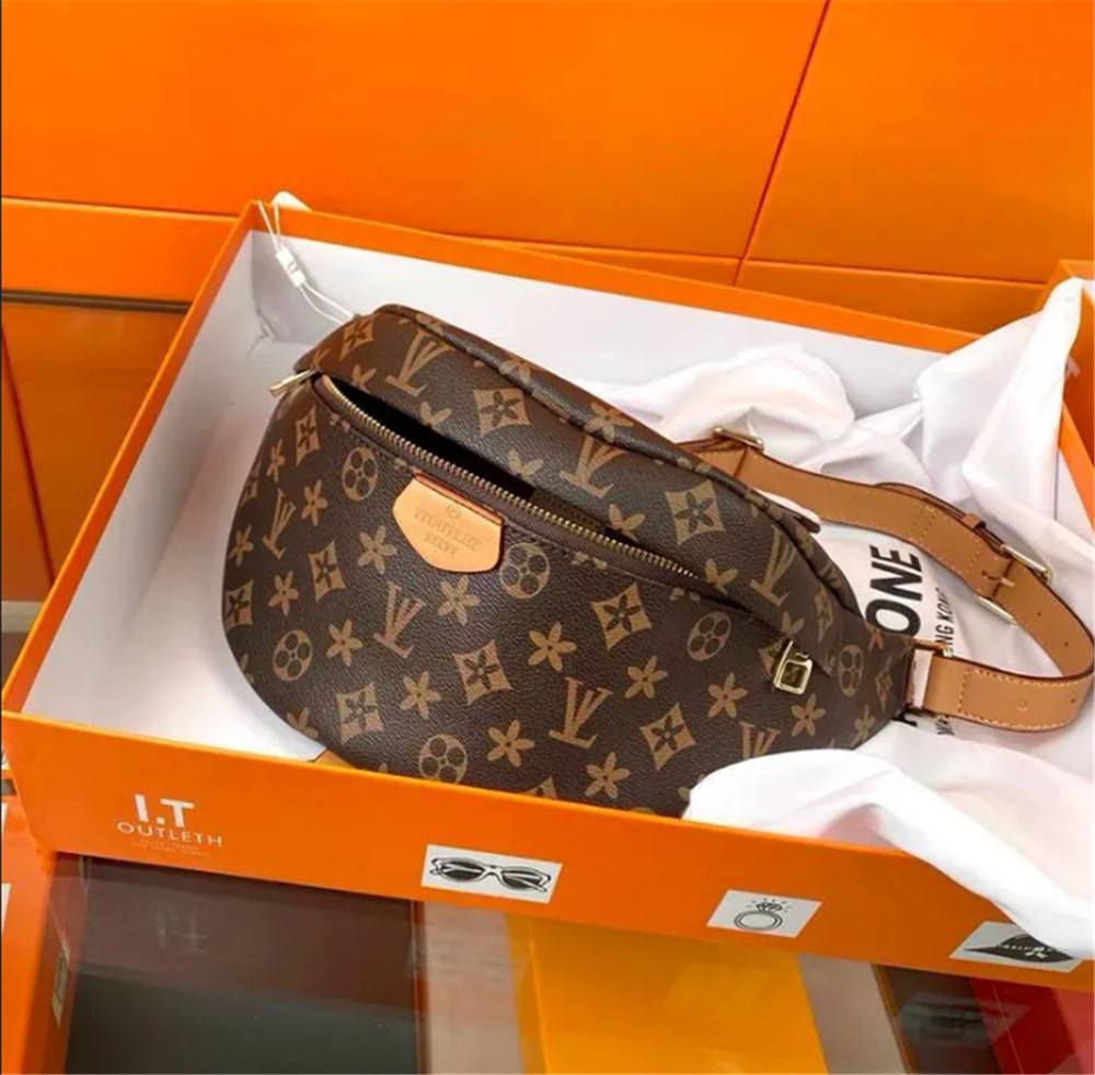 

women men belt bags Bumbag Cross Body Waist Bags Temperament Bumbags Fanny Pack Bum embossing flowers Famous soft leather Luxurys designers bags with dustbags, Brown flower