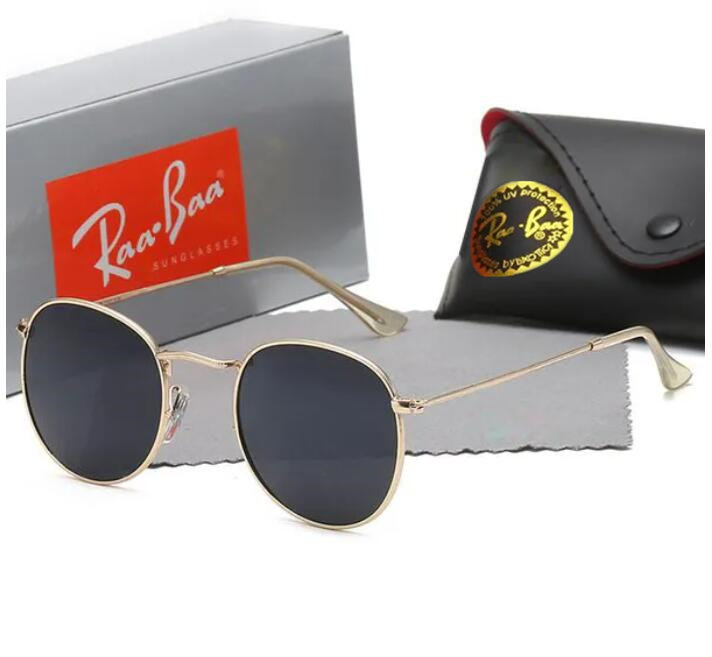 

Brand Men's and Women's Sunglasses Ray Bans RayBans Glasses Retro Polarized Goggles Pilot Beach UV400 Glasses Metal Frame Sunglasses with black box A3447