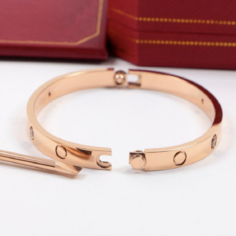 

Designer Titanium Steel Bangles Love Bracelet Silver Rose Gold Screwdriver Bracelets for Women and Men Couple Jewelry With Velvet Bag
