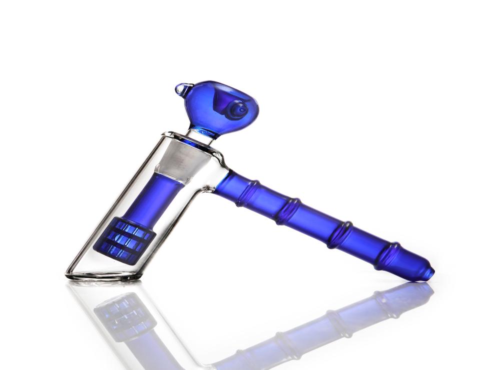 

Small Hammer Glass Bong Hookah Blue Matrix Percolator Portable Smoking Pipes Bubbler Bongs Water Pipes Bowl 188mm7818862