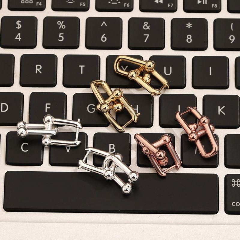 

T Designer link stud Earrings Charm Love earrings 925 sterlling silver 18k gold plated jewelry Fashion Classic Luxury Brand Valentine's Day Gifts
