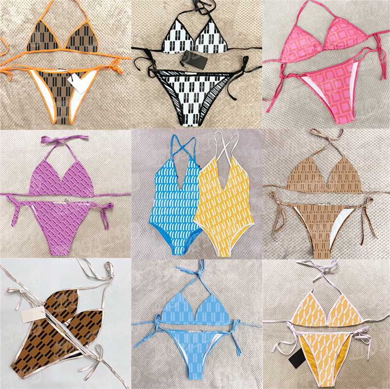 

Womens Swimwear Bikinis Set Sexy Girls Bathing Suit Fashion Summer Beach Swimsuit Letter Pattern Women Swim Underwear, #16 yellow