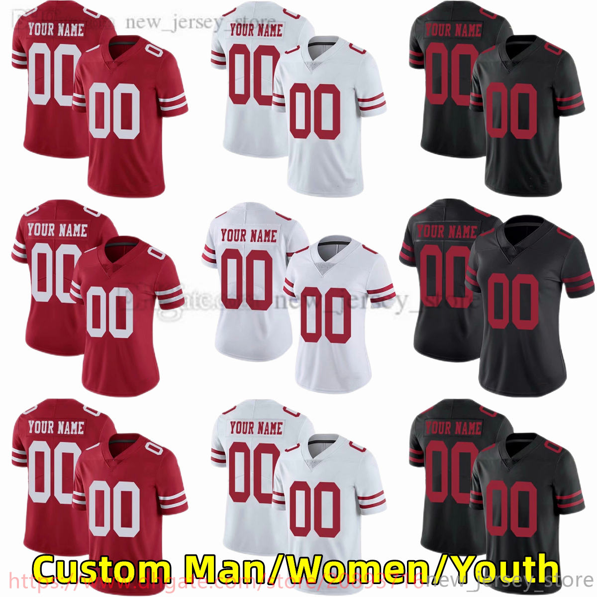 

Custom S-6XL NCAA Football Jersey Stitched 5 TreyLance 85 GeorgeKittle 97 NickBosa 54 FredWarner 10 JimmyGaroppolo 44 KyleJuszczyk 19 DeeboSamuel Jerseys, Women only s-xxl