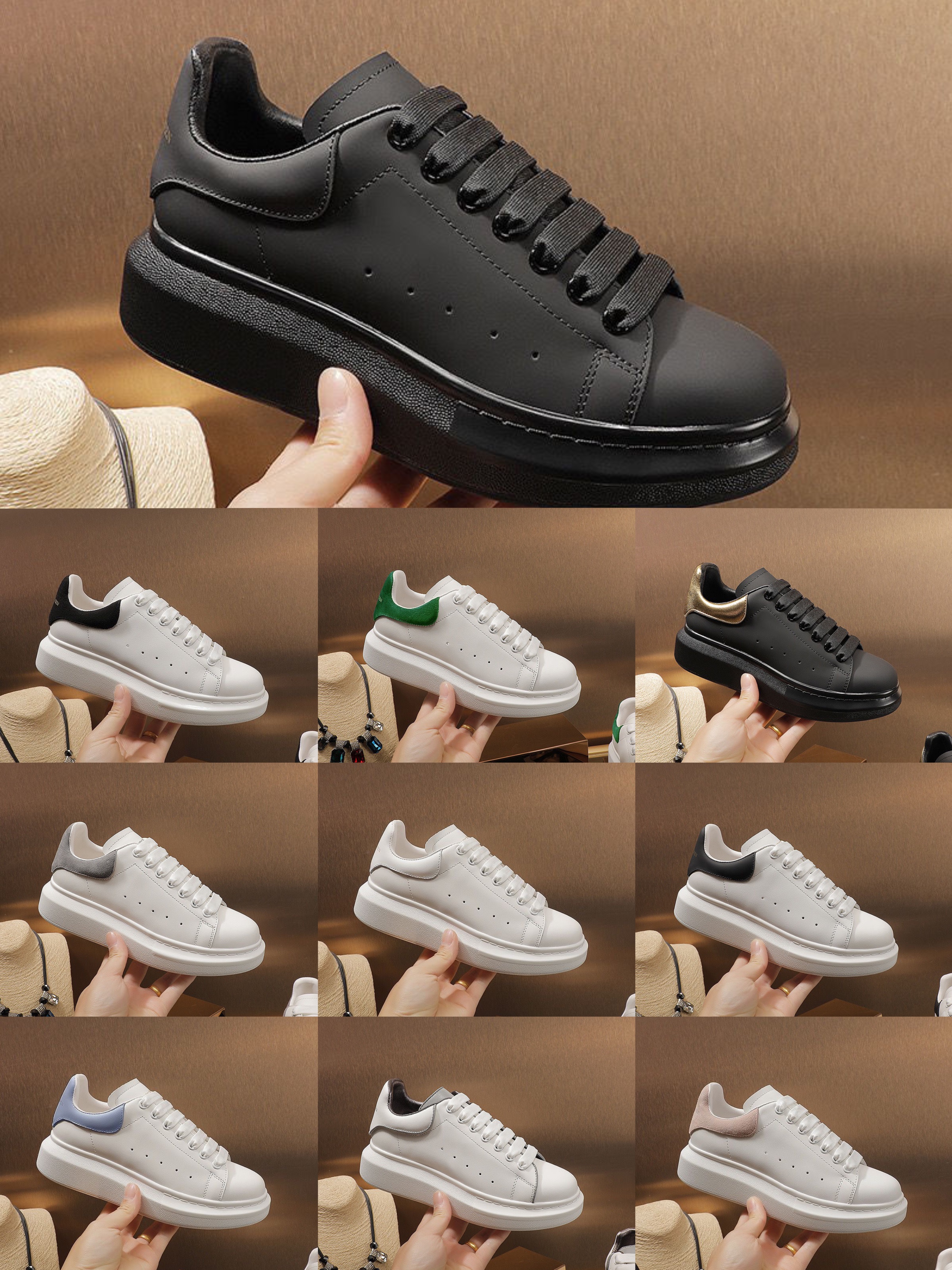

Luxurys Designers shoes Casual mc queens men women white leather platforms black suede bule outdoor sneakers fashion alexander outdoor shoe MC, Fan guang wei
