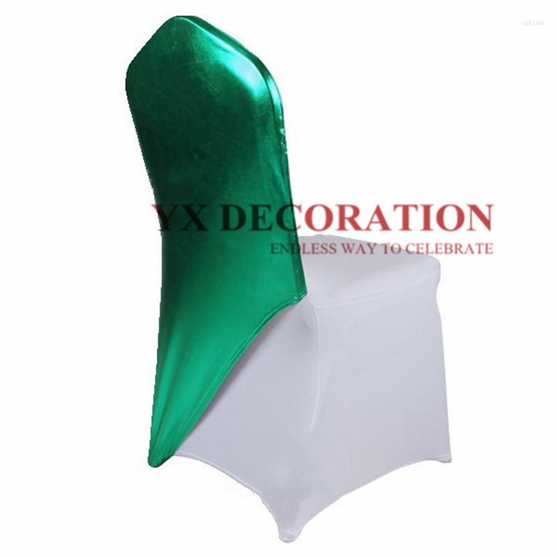 

Chair Covers 25 50 100pcs Bronzing Metallic Spandex Cap Hood For Cover Wedding Event Decoration