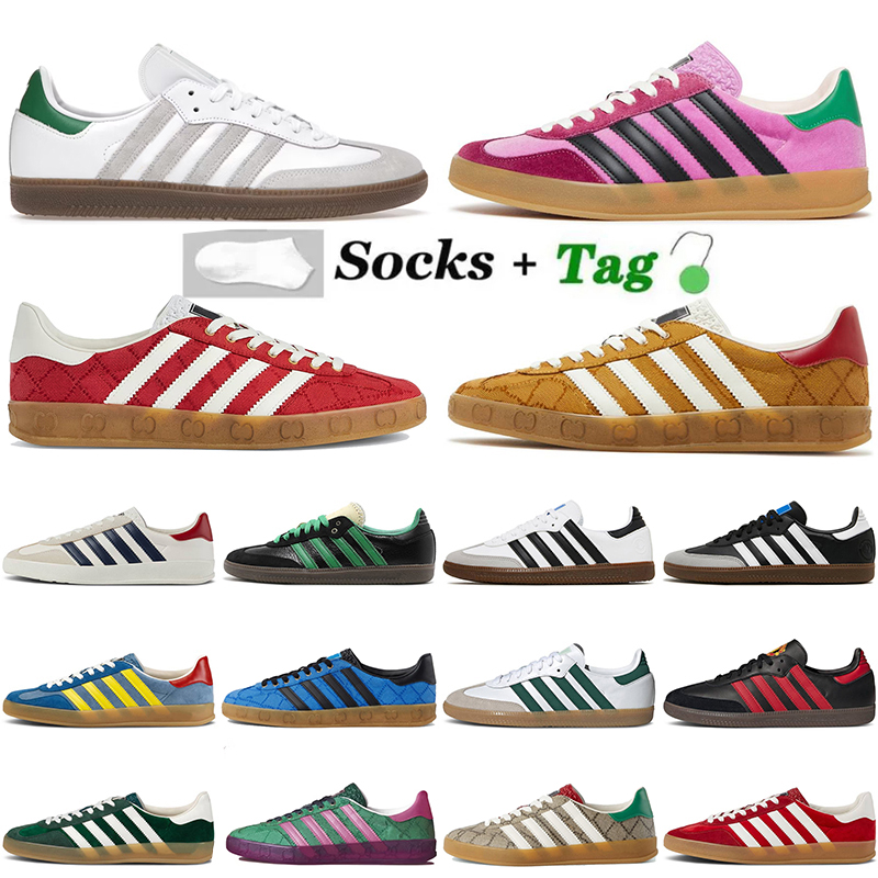 

Designer Gazelle Samba OG running shoes mens womens Gazelles Sambas Plate-forme Luxury Vegan Pink Velvet Red Black White Gum trainers sports sneakers with socks, 21