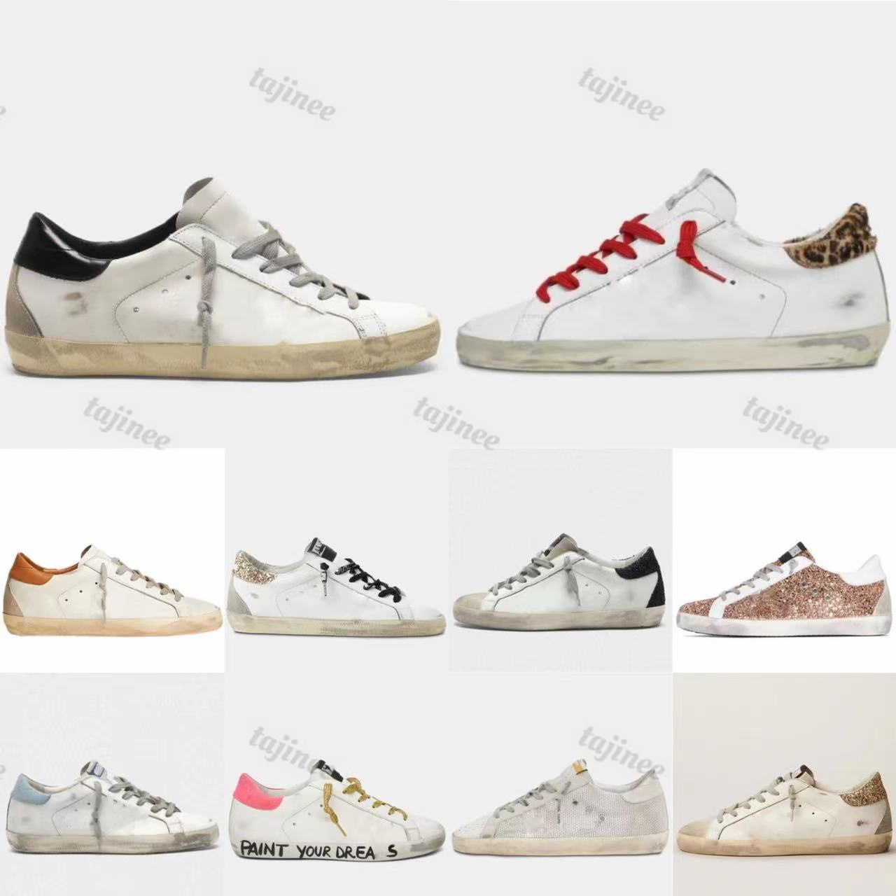 

Designer Golden Super Sneakers Do-old Dress Shoes Italy Brand Women Man Sneaker Black White Suede Dirty Flat Leather Shoe, Color17