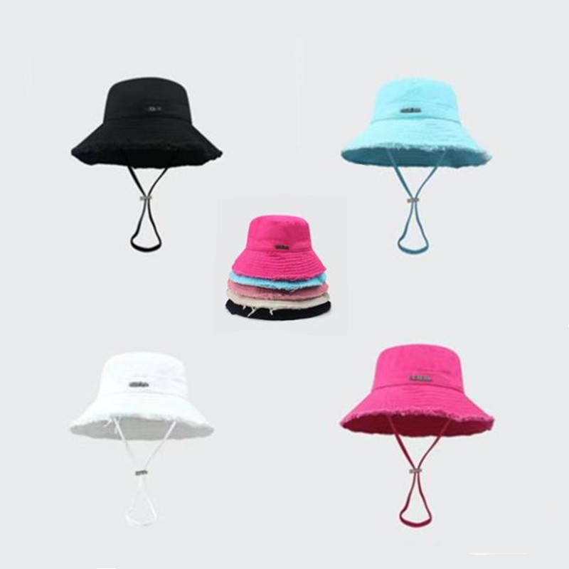 

Woman Rough edge hanging fisherman's hat Wide Brim Hats Summer Le Bob Artichaut Bucket Hat Sunshade for outdoor travel hats, Pink