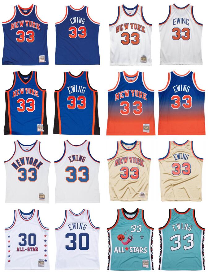 

Patrick Ewing S-6XL Basketball jerseys Stitched Mitchell & Ness 1985-86 91-92 96-97 blue white Men New York''Knicks''jersey city kids, Stitched jersey