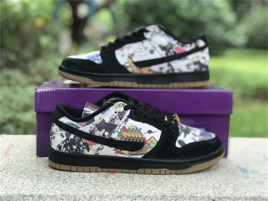 

Free Shipping Designer Shoes SB Dunks Low Rammellzee FD8778-001 Black Multi Color Sports Womens Men Sneakers Outdoor Trainers, 01