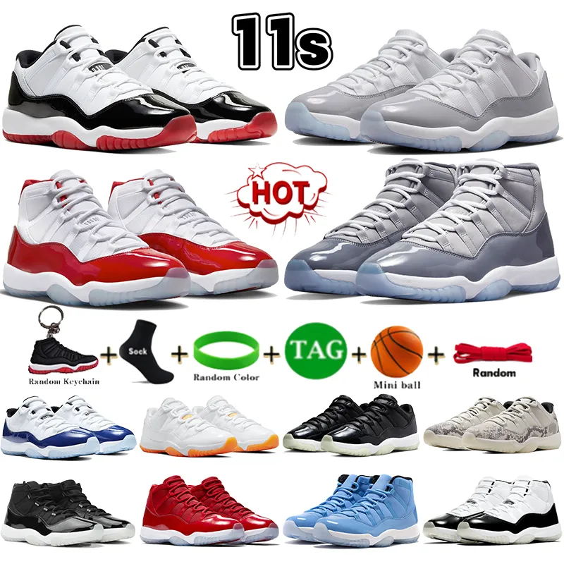 

Cheap price New jumpman 11 11s basketball shoes cement cool grey DMP gamma blue cherry low 72-10 mens sneakers 25th Anniversary concord bred, 01 cement grey