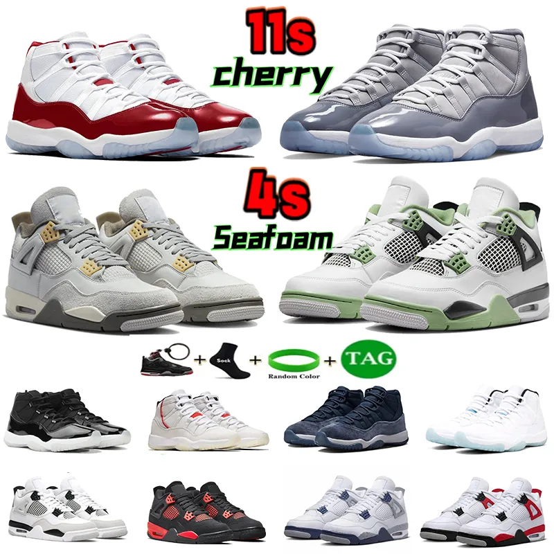 

Cheap Price Jumpman 4 11 Mens Basketball Shoes 4s Seafoam Military Black Red Cement Thunder University Blue 11s Cherry Cool Grey Low 72-10 S, 06 black canvas