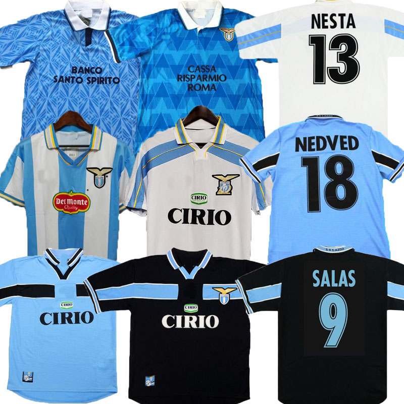 

Retro LAZIO soccer jerseys NEDVED SIMEONE SALAS GASCOIGNE football shirt VERON CRESPO NESTA 89 90 91 92 93 98 99 00 100TH, Black