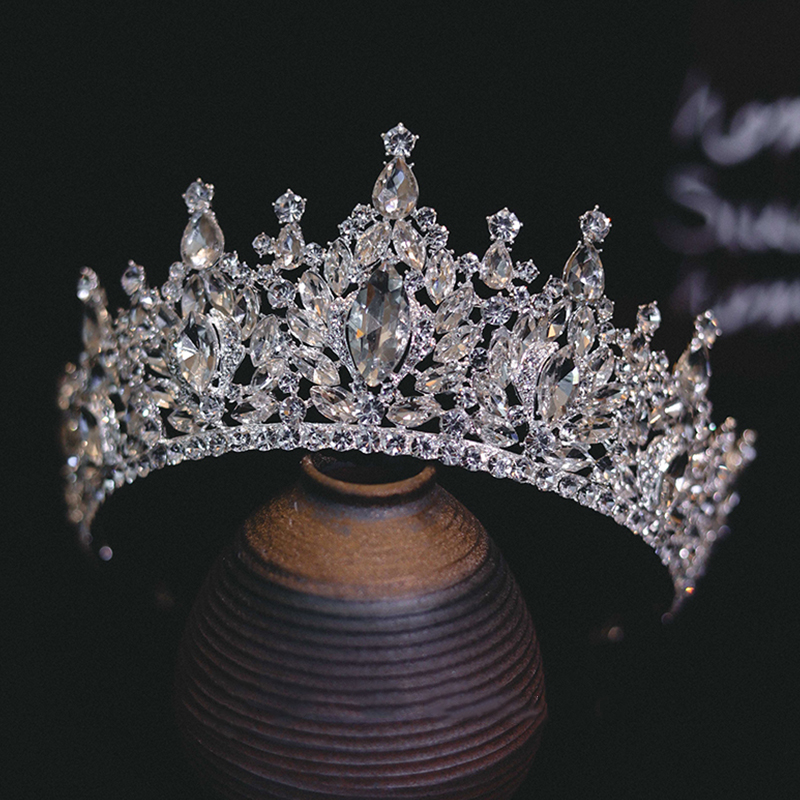 

New Super Flash Rhinestone Bridal Crown with Makeup Photography Dress Wedding Dress Birthday Crown Sample Accessories Wholesale TS-0379-A
