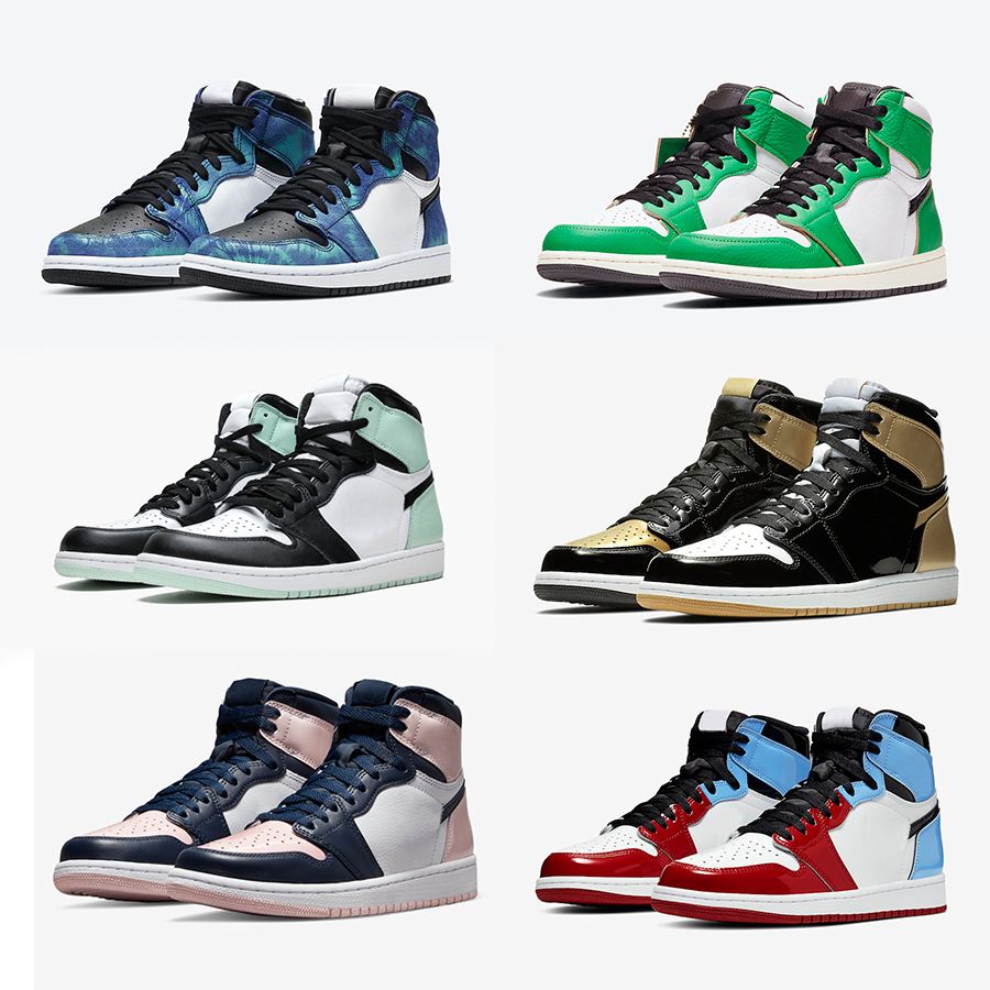 

Basketball Shoes Jumpman 1s High Og Classic Men Women True Blue Tie-Dye nrg Green Black Toe Dark Mocha University Blue 1 Flat Sports Shoes Trainers Sneakers, 05