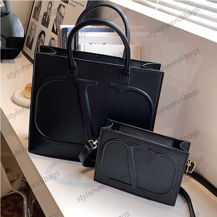 

stylisheendibags Totes New Designer women handbags large 2pcs with small bag ladies designers composite bags lady clutch shoulder tote female purse wallet, Blue