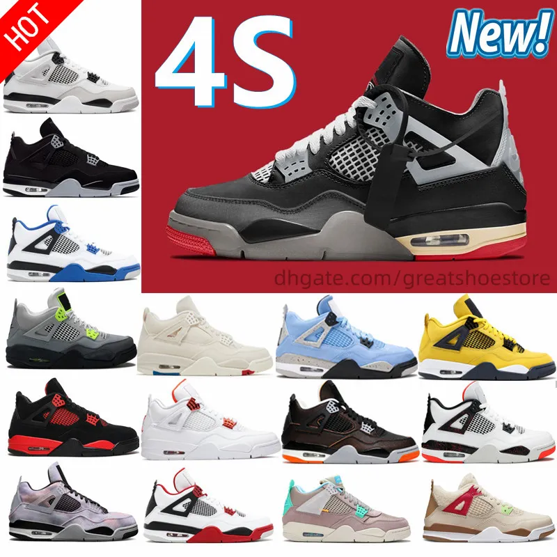 

Cheap Price 2022 New Men 4s Iv 4 Man Basketball Shoes Fire Red University Blue Military Black Cat Sail Cement Hyper Royal Motorsport, Brown