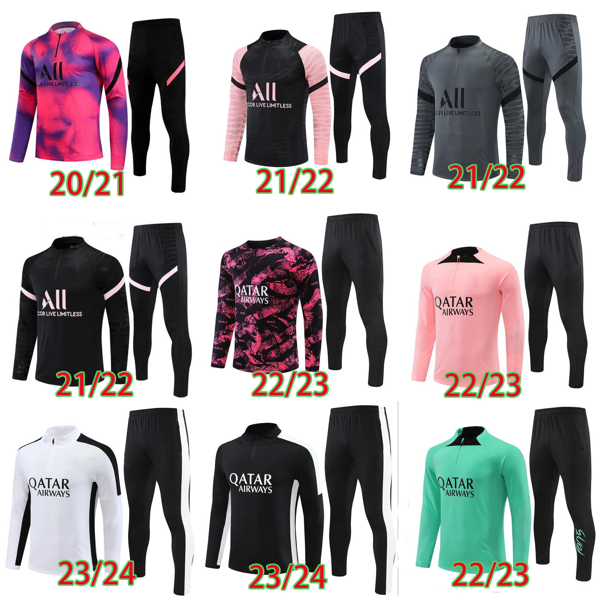 

21 22 23 24 PsgS Soccer Tracksuits Sets MBAPPE TRACKSUIT men kids football kits 2023 chandal futbol football survetement TRAINING suit soccer jersey, 012