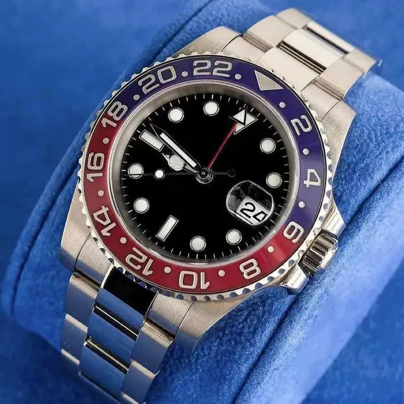 

Top Men's Mechanical V3 Series Watch Automatics Rotating Ceramic Bezel Black Dial White Date Automatic Movement Sapphire Glass President Gentleman wristWatch, Bag