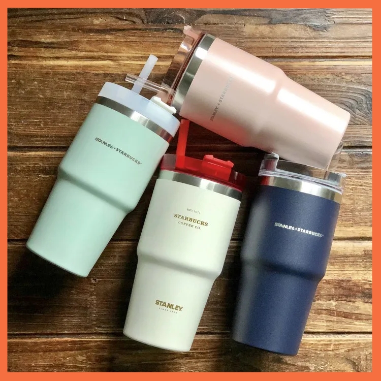 

Starbucks and Starbucks mug co-branded Stley cup stainless steel straw vehicle-mounted American cup large-capacity desktop cup office, White