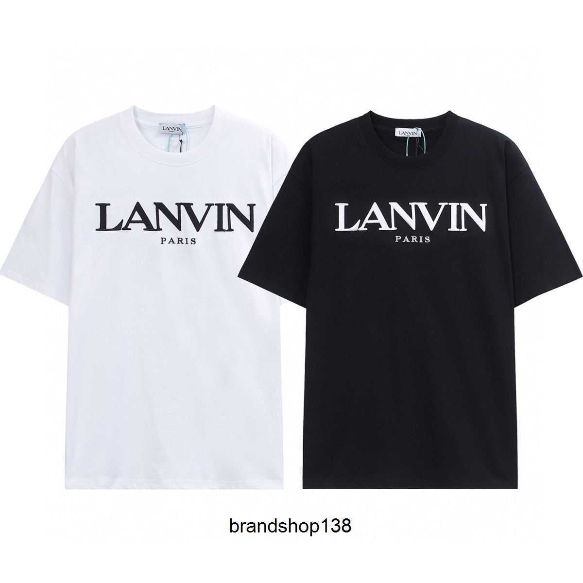 

Lavin Men's T-shirts New Chengyi Same Short Sleeve Embroidered Letter Casual T-shirt Round Neck Top for Men and Women, Black gold wire edition