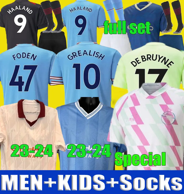 

CUSTOM Special pre-match HAALAND GREALISH soccer jerseys 2022 2023 STERLING DE BRUYNE FODEN MAHREZ MANS CITIES football shirt 22 23 24 aldul, 22-23 3rd full sets