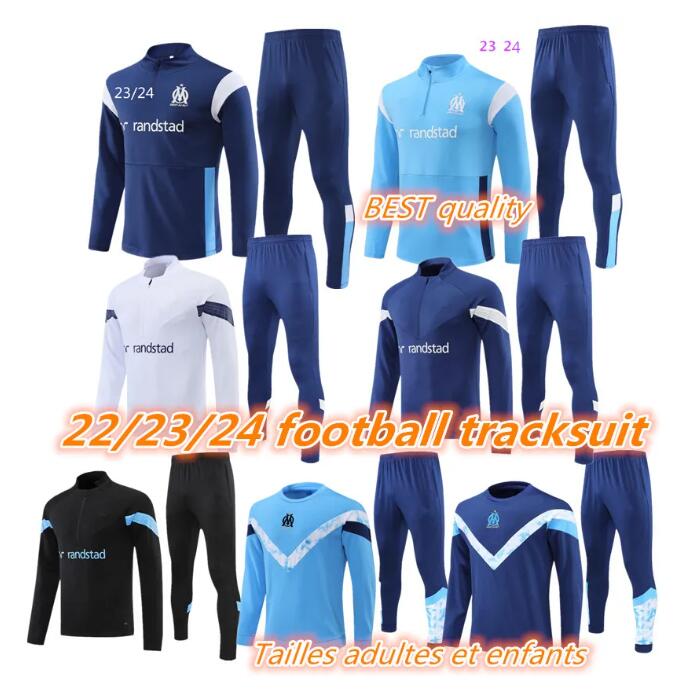 

2023 2024 Marseilles adult and kids Soccer trascksuit 22 23 24 OM PAYET GUENDOUZI KAMARA Men Football Training Suit Olympique de MarseilleS Survetement Maillot Foot
