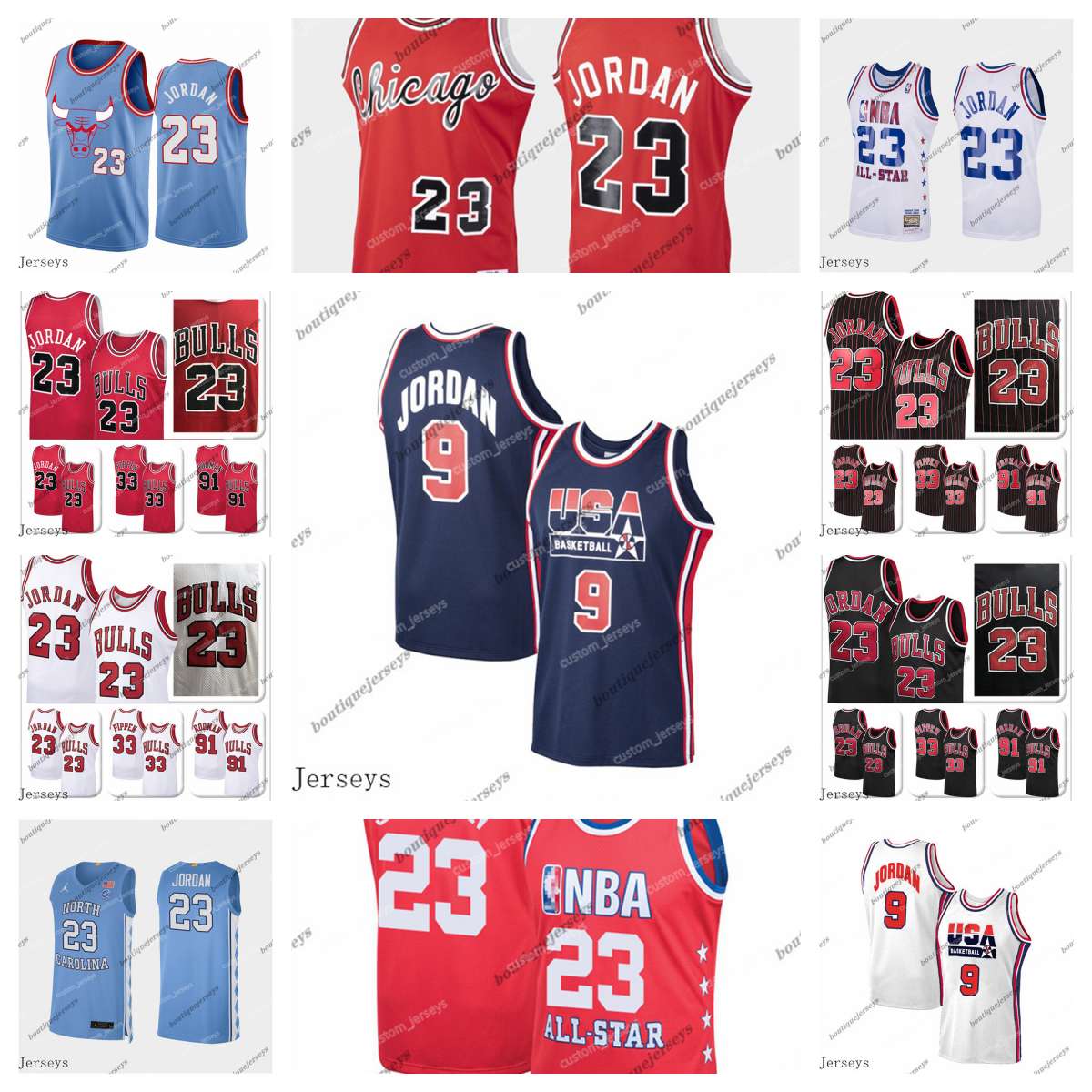 

Chicago''Bulls''Men Jersey Michael Jersey 91 Dennis Rodman 33 Scottie Pippen Vintage North Carolina Tar Heel Dream Team''NBA''Basketball Jerseys, #9