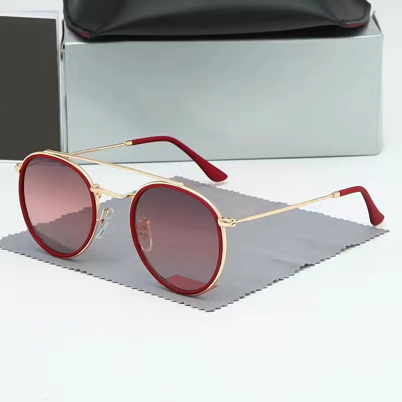 

2023 new fashion round frame sunglasses men's and women's trend reflective sunglasses outdoor street shot sunglasses
