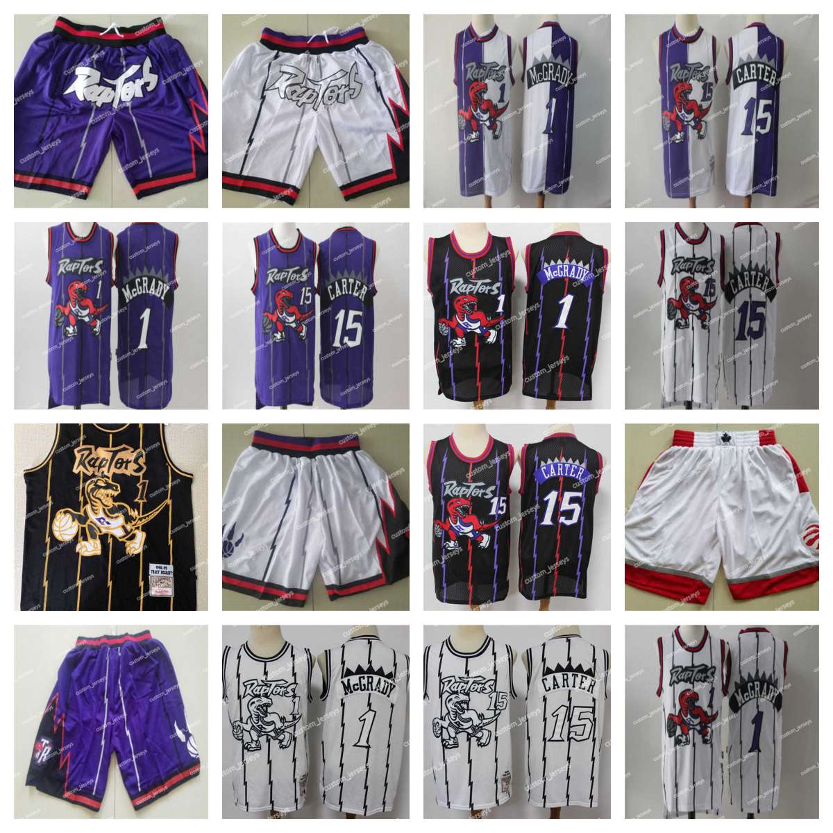

Toronto''Raptors''Men Jersey purple Vince 15 Carter Tracy 1 McGrady Shorts''NBA''Basketball Jerseys, #6