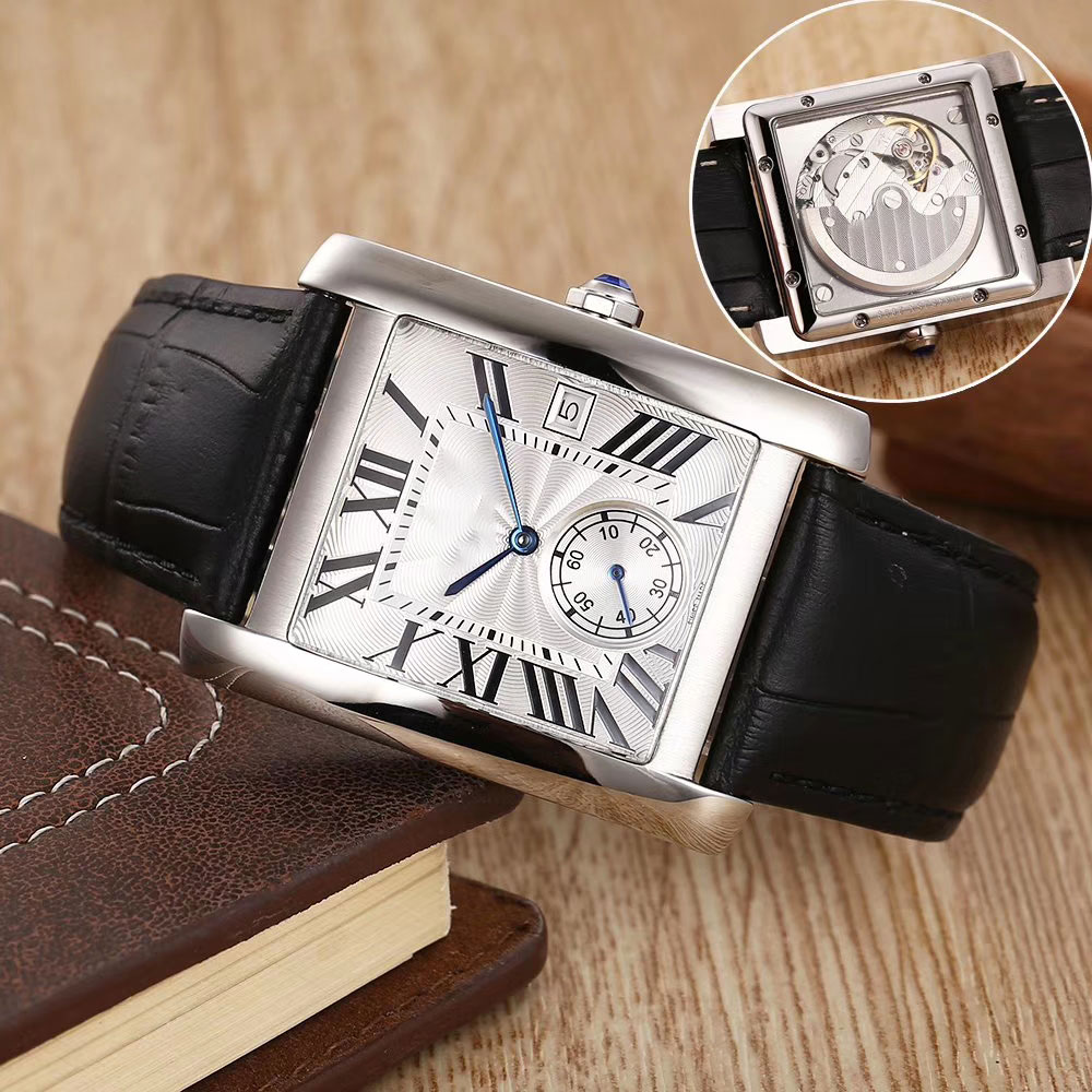 

Womens Watches Mens Watch Dial Size 34*44*12mm Automatic Mechanical Movement Wristwatches Leather Strap Business Clock Orologi di lusso, Color 2