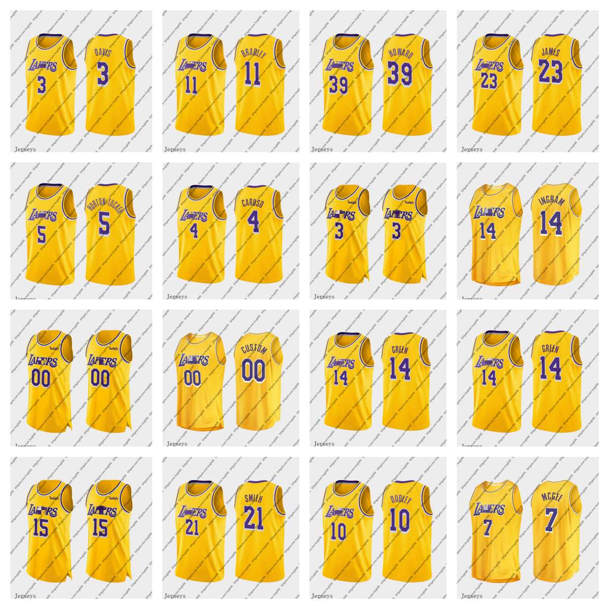 

Los Angeles''Lakers''Men Jersey 3 Davis 11 Bradley 23 James 14 Ingram 39 Howard 4 Caruso Green Gold Anthony Avery Lebron Brandon Icon''NBA''Basketball Jerseys, #10