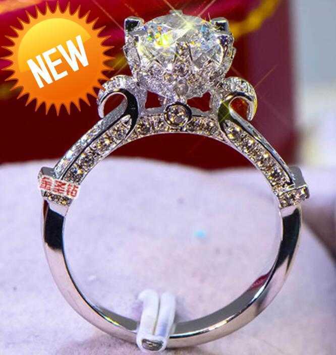 

3CT Sterling Silver Wedding Anniversary Moissanite Diamond Ring Engagement Party Body Jewelry PT950 Women Gift Pass Diamond Pen test