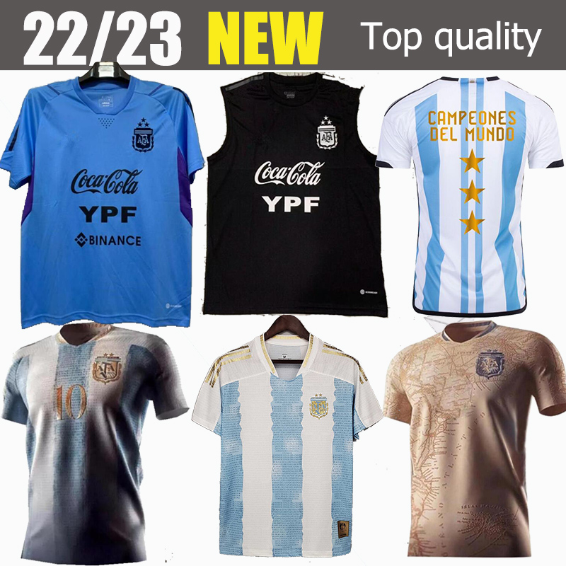 

2023 kids Argentina Soccer Jerseys Otamendi DE PAUL L.MARTINEZ KUN AGUERO DYBALA DI MARIA Maradona TAGLIAFICO national team 22 23 football men Training vests, 11