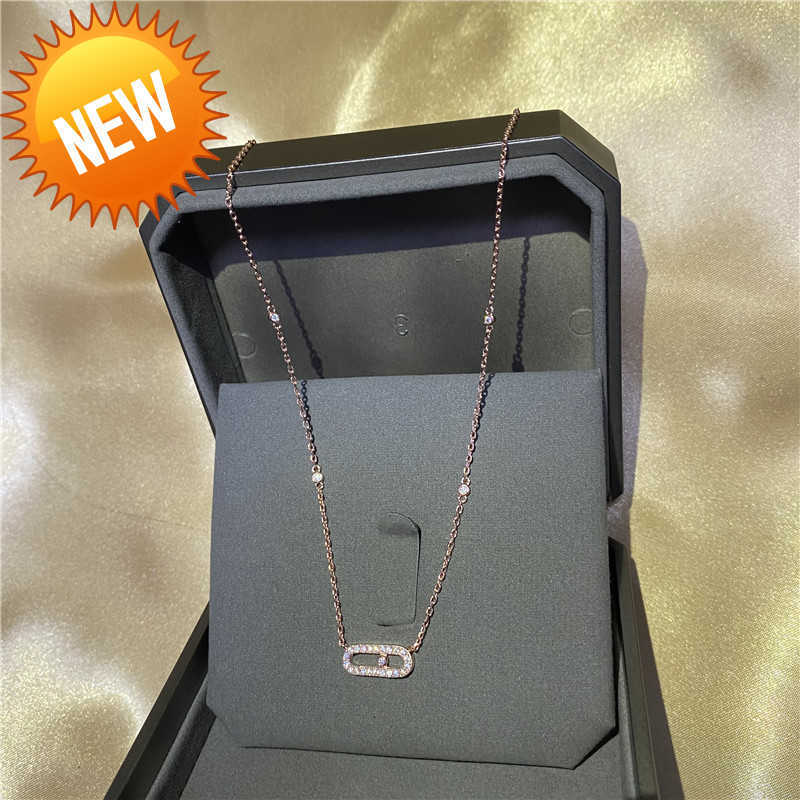 

Pendant Necklaces S925 Sterling Silver Womens MOVE UNO Necklace with CloseRound Diamonds A Moving Diamond Original French High Jewelry 230307