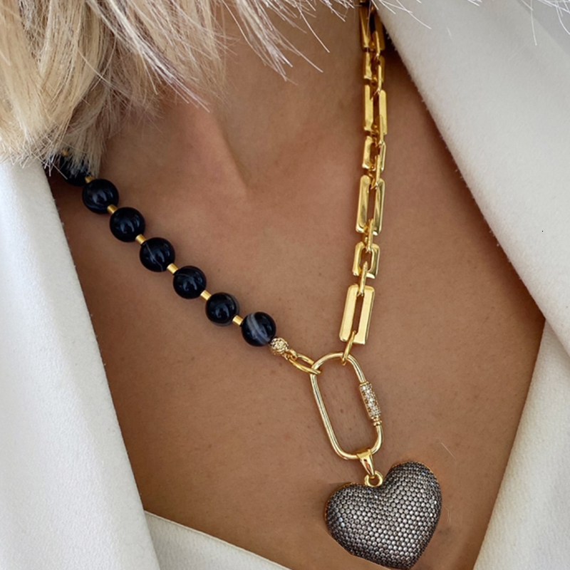 

Chokers Vintage Turkish Crystal Heart Evil Eyes Cuban Chain Necklace For Women Men Multilayer Gold Color Metal Chain Choker Jewelry 230428