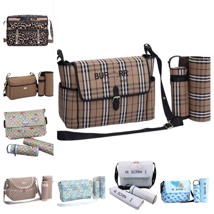 

Diaper Bags Baby fashion designer men's and women's zipper Backpack Mummy multifunctional large capacity messenger diaper bag 3-piece set printed leather canvas A3