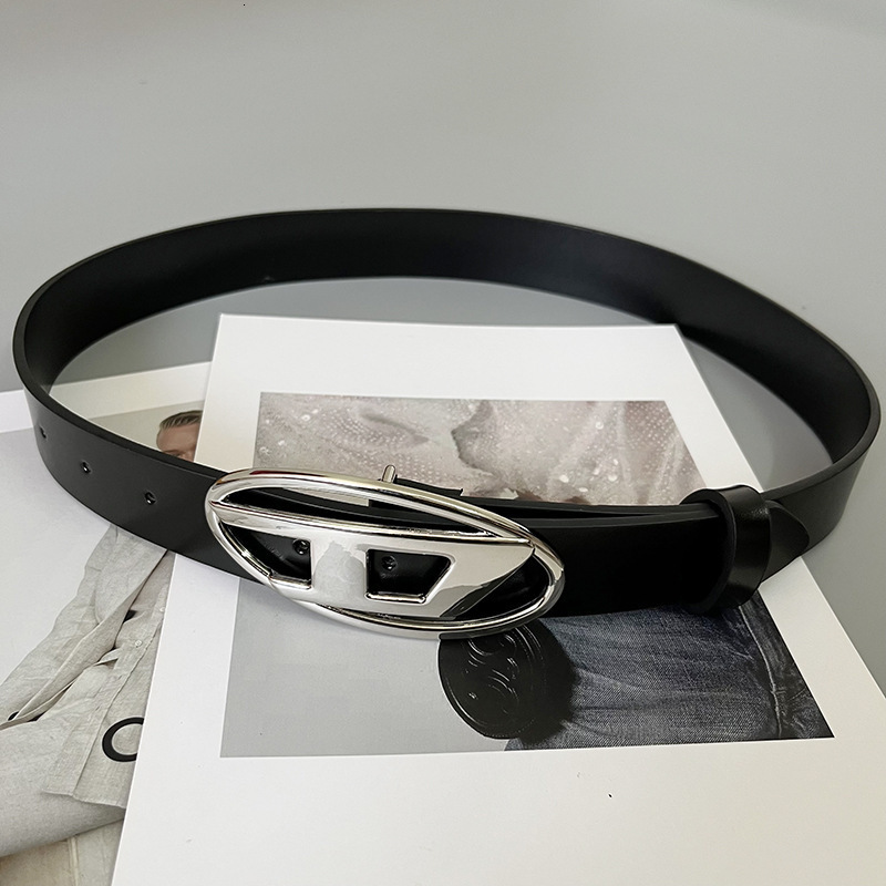 

Belts A Letter D Buckle Metal Snap Buckle Men And Women Belt Width 3.8cm Fashion Luxury design jean waistband Women Leather Belt 230428, Black