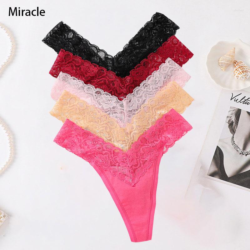 

Women' Panties Women Sexy Thong Cotton Lace Tangas Seamless For G-string Soft String Mujer Female Underwear Woman, Red