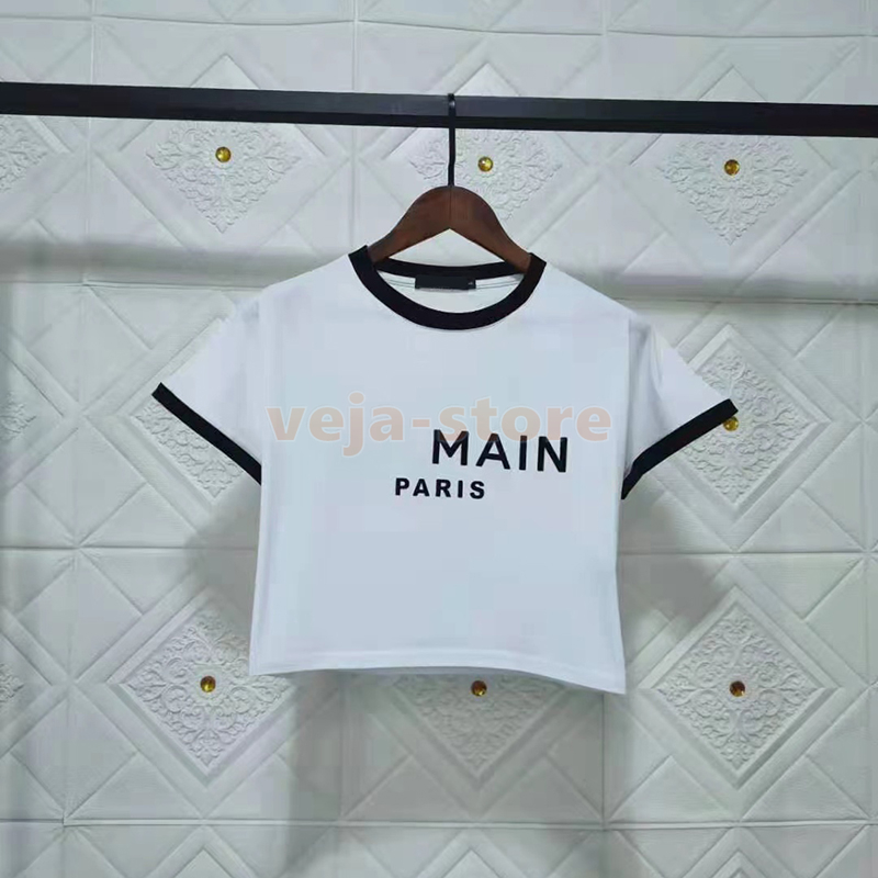 

Womens Designer T Shirt O-neck Summer Top Letters Printed Tee High Quality navel-less short sleeve Female Casual Short Sleeves Crew Neck Tops Size -L EINP, #06