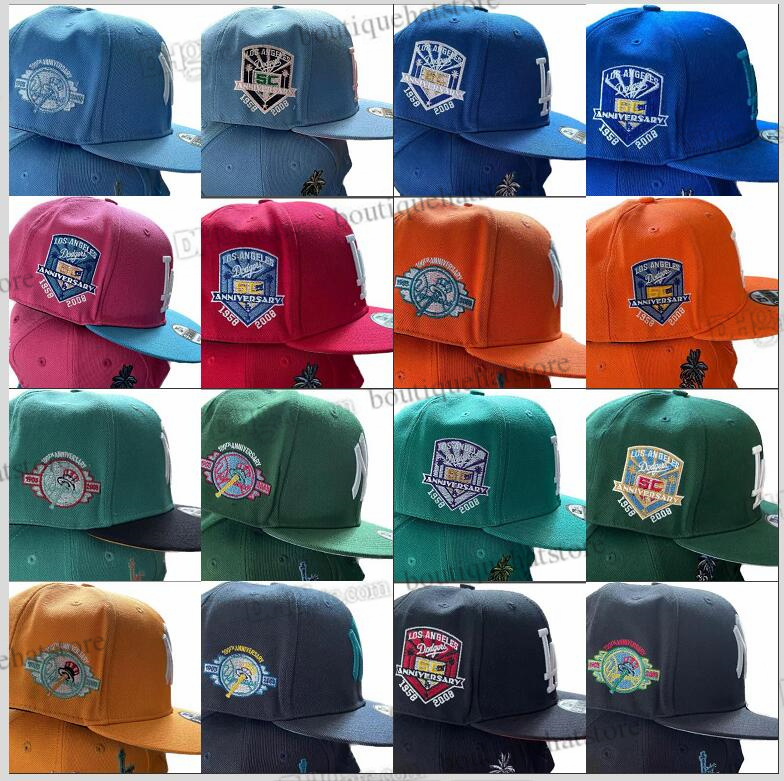 

2023 25 Colors Men's Baseball Snapback Hats Classic Hip Hop " New York" Black Blue Pink Sport Free Size Adjustable Caps Chapeau 1958-2008 50th Real Tree Ma7-08