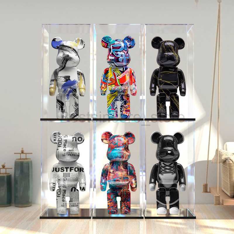 

Minifig 400% Bearbricks Figurine Bear Brick Action Figure Violence Bear Model Gloomy Bear Statues Sculptures Decoration Ornament Toys